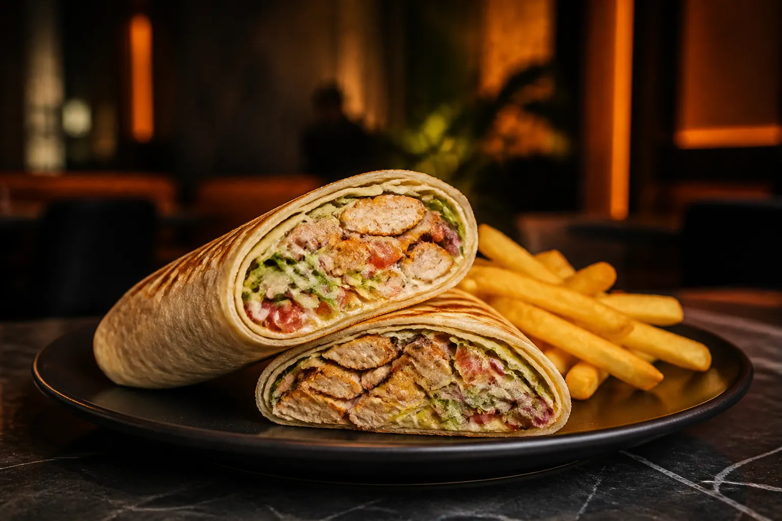 Denada loaded chicken shawarma with fries